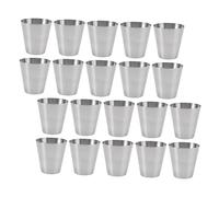PRETYZOOM Lot de 20 Gobelets INOX 100 ML en Acier Inoxydable Réutilisables Antirouille, Légers et Compacts, pour Boissons Froides, Camping et Fête en Extérieur