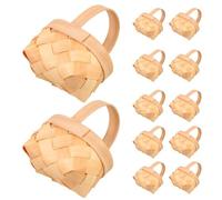 PRETYZOOM Lot de 20 Mini Paniers Tressés en Bois pour Garçon et Filles, Panier D'œuf, Emballage de Chocolats et Bonbons, Finition Soignée sans Bavures