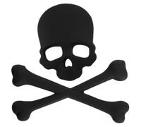 PRETYZOOM Lot De 3 Autocollants 3D en Alliage De Zinc pour Voiture Et Motif Tête De Mort Noir