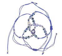 PRETYZOOM Lot de 3 Bracelets Œil Bleu en Alliage et Corde Cirée, Design Unique et Confortable, pour Fêtes et Protection le Mauvais Œil