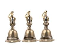 PRETYZOOM Lot de 3 Cloches en Laiton Vintage, Breloques Porte-clés Diy, Finition Ancienne Dorée, Décoration Artisanale pour Bijoux, Accessoires Créatifs Noël, Petits Présents pour Loisirs