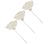 PRETYZOOM Lot de 3 Diffuseurs de Fleurs en Corde de Coton Camélia 7 Cm Diffuseur D'aromathérapie sans Flamme pour Bureau Salle de Bain et Intérieur Ambiance Naturel et Persistant