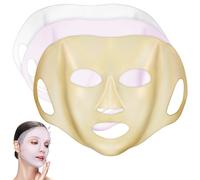 PRETYZOOM Lot de 3 Masques en Silicone Réutilisables, Maximisent L'absorption et Empêchent L'évaporation, Couverture Hydratante pour Soins Visage à Domicile
