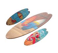 PRETYZOOM Lot De 3 Panneaux Décoratifs Muraux Bois Planche De Surf Été Décoration Murale De Plage Thème Tropical Pour Chambre Salon Salle De Bain Décoration Extérieure