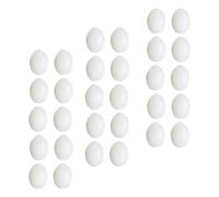 PRETYZOOM Lot de 30 Œufs Décoratifs Simulés en Plastique Blanc pour Pigeons, Réalistes et Solides, Durée de Vie Longue, pour Pigeonniers et Loisirs Créatifs