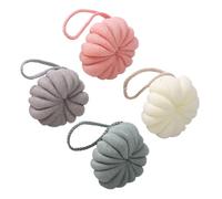 PRETYZOOM Lot de 4 Boules de Pratiques en Maille Extensible Balles de Frottement Douces et Élastiques pour Peau Sensible Accessoires de Bain Multicolores Adaptées à la Soin Corporel