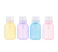 PRETYZOOM Lot de 4 Bouteilles de Presse en Plastique Nœud Papillon, Faciles à Remplir, Embouchure, pour Cosmétiques et Voyages
