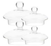 PRETYZOOM Lot de 4 Couvercles en Verre pour Infuseurs à Théière, Filtre à Thé et Simple, Capacité 600ml, pour Boire du Thé et Offrir en Présent