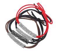 PRETYZOOM Lot de 4 Élastiques à Cheveux pour Femmes et Adolescentes Haute Élasticité Ornés de Strass Accessoires pour Cheveux Fins Usage Quotidien et Sport