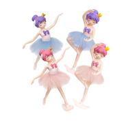 PRETYZOOM Lot de 4 Figurines de Danseuse Ballerine Décorations de Gâteau Ornements de Bureau en Résine pour Anniversaire Fête d'Anniversaire Décoration de Cupcake