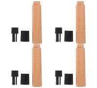 PRETYZOOM Lot de 4 Manches de Couteau de Remplacement en Bois de Hêtre Noir 11,7 Cm Manche Droit Petit Format pour Couteaux Japonerie Sashimi, Santoku, Nakiri - Accessoire la