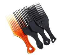 PRETYZOOM Lot de 4 Peignes à Cheveux pour Hommes Noirs Peigne Afro à Dents Larges en Plastique Léger Coiffage Cheveux Bouclés et Crépus Portable pour Salon Barbier et Usage Quotidien