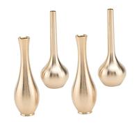 PRETYZOOM Lot De 4 Petits Vases en Cuivre Pur Miniatures, Vase Décoratif Délicat, Finition Antique, pour Bureau Et Maison, Centre De Table Décoratif Élégant