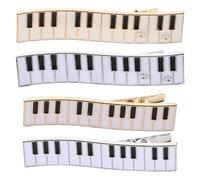 PRETYZOOM Lot de 4 Pinces à Cheveux en Alliage Grand Format Motif Touches de Piano Noir et Blanc pour Femmes Accessoires Cheveux Élégants Barrette Métallique Résistante Tout Usage