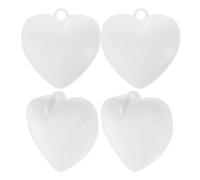 PRETYZOOM Lot de 4 Poids pour Ballons de Cœur Blanc, Acier Galvanisé, Décorations Centre de Table et Fêtes, Accessoires pour Ballons à Hélium, Anniversaire et Mariage
