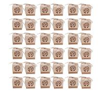 PRETYZOOM Lot de 40 Boîtes à Dragées en Papier Kraft Évidé, Élégantes et Réutilisables, pour Cérémonies de Mariage et Occasions Festives