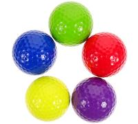PRETYZOOM Lot de 5 Balles de Golf D’Entraînement Double Couche Résistantes à L’Usure Caoutchouc Synthétique Colorées Compactes Usage Quotidien en Extérieur et Practice
