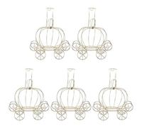 PRETYZOOM Lot de 5 Boîtes à Bonbons Mariage en Métal Forme Carrosse Citrouille Décoration Festive pour Anniversaire Shower et Fêtes Thématiques