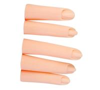 PRETYZOOM Lot de 5 Doigts Factices en Silicone Teintées, Modèles D'entraînement Manucure pour Professionnels et Débutants, Pratique Réutilisable pour Nail Art et Formation des Ongles
