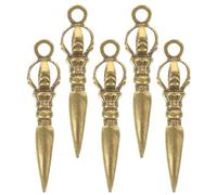 PRETYZOOM Lot de 5 Pendentifs Vajra en Laiton, Ornement Porte-clés de Pilon, Petit Décor Artisanal Vajra, Accessoire Décoratif pour Chaîne et Création de Bijoux, Art Traditionnel Tibétain