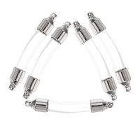 PRETYZOOM Lot de 5 Petites Fioles en Verre Argentées avec Couvercles à Vis, Pouvant Contenir Sable ou Terre, pour Bijoux et Réalisations Artisanales