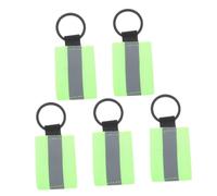 PRETYZOOM Lot de 5 Porte-Clés Réfléchissants Double Face en Nylon Fluorescent Vert Étiquettes Haute Visibilité pour Fermetures Éclair de Paquet à Dos Accessoires Sécurité pour Activités
