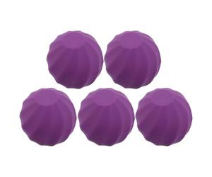 PRETYZOOM Lot de 5 Pots Sphériques à Lèvres Rechargeables Violet, Contenant Compact en Plastique Léger Couvercle, pour Organisation et Transport Facile des Cosmétiques Lèvres