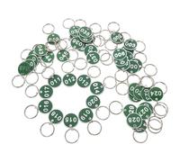 PRETYZOOM Lot de 50 Étiquettes Bagages en Alliage D'aluminium Vert Porte-clés, Étiquettes D'identification pour Valise et Stockage, pour Hôtels et Propriétaires