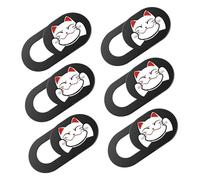 PRETYZOOM Lot de 6 Cache-webcams Coulissants en Abs Noir, Protection Vie Privée Ultra-Mince pour Ordinateurs Portables et Tablettes