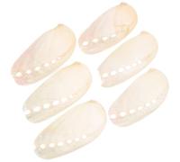 PRETYZOOM Lot de 6 Coquilles D'ormeau Naturelles Beige pour Décoration de Char Style Plage, Ornements en Coquillage pour Décor Maison et Cérémonie Mariage