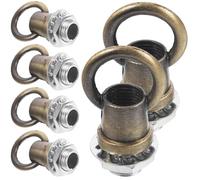 PRETYZOOM Lot de 6 Crochets de Plafond M10 en Métal Finition Bronze Antique Écrou Fileté Complet Crochet Fermé Supportant 50 Kg Pièces Détachées pour Fabrication de Lampes Suspendre de