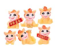 PRETYZOOM Lot De 6 Figurines De Chevaux Miniatures en RéSine DéCoration Feng Shui 2026 pour Micro-Paysages Et Ornements Nouvel an Chinois