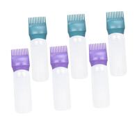 PRETYZOOM Lot de 6 Flacons Applicateurs Peigne pour Coloration Capillaire Plastique Résistant Gradués 3 Verts Foncés 3 Violets Foncés Réutilisables Adaptés pour Application Racines et