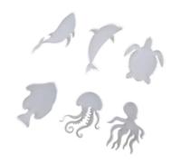 PRETYZOOM Lot de 6 Moules en Silicone Flexibles Transparents pour sous-Verres Forme Tortue Marine, Accessoires DIY pour Résine Époxy, Création Artisanale Décorative Marine