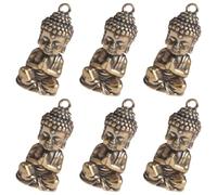 PRETYZOOM Lot de 6 Pendentifs Bouddha en Laiton Rétro, Décoration réative, Ornement Artisanal Solide pour Salle à Manger ou Bureau
