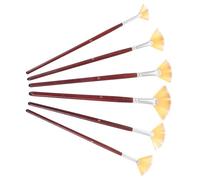 PRETYZOOM Lot de 6 Pinceaux en Éventail pour Peinture Acrylique et Aquarelle, Pinceaux Plats Multifonctions Résistants à L'usure Manches Lisses, Fournitures D'art pour Projets DIY