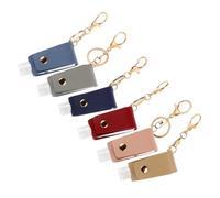 PRETYZOOM Lot de 6 Porte-Clés pour Bouteille de Gel Lavant Mains en Cuir PU Solide Étui Compact Couleur Aléatoire Accessoire Pratique pour Voyage Randonnée et Usage Couleur Aléatoire