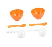 PRETYZOOM Lot De 6 Sets De Bols Mélangés Pour Masque Facial Dorés, Taille Moyenne, En Plastique Pp Sûr Peau, Spatule Et Bâton De Soin, Ensemble Diy Pour Femmes à Domicile En Salon De Beauté