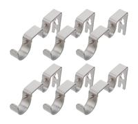 PRETYZOOM Lot de 6 Supports Doubles pour Tringle à Rideaux Fixation Murale et Plafond Compatibles Tringles de 254 MM et 1588 MM Finition Argentée pour Bureaux et Pièces à Vivre