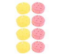 PRETYZOOM Lot de 8 Éponges de Bain Exfoliantes pour Bébé Loofah de Douce Ronde 4 Roses et 4 Jaunes Adaptées aux Peaux Sensibles Accessoires de Bain pour Garçon et Filles