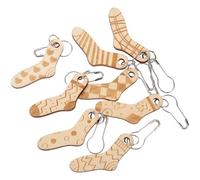 PRETYZOOM Lot de 8 Marqueurs de Mailles en Bois Sculpté, Légers et Amovibles, Outils Auxiliaires de Tricotage pour Chaussettes, Accessoires de Couture et Anneaux de Tricot Soi-même