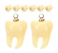 PRETYZOOM Lot de 8 Pendentifs Dents en Résine Réalistes Mini Breloques Légères pour Création de Bijoux DIY Porte-Clés Mignons et Accessoires Fantaisie Décoration Artisanale pour Colliers