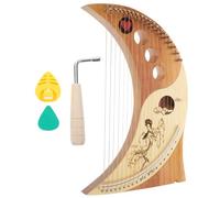 PRETYZOOM Lyre-harpe en Bois Portable 19 Cordes Métalliques, Instrument de Musique Léger et Facile à Transporter pour Garçon et Filles, Set Cordes Supplémentaires et Boîte Couleur