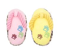 PRETYZOOM Mâcher pour Chien en Peluche Résistante, Lot de 2 Pièces de Pantoufle Rose, Interactif comme Présent pour Amis Possédant Un Chien