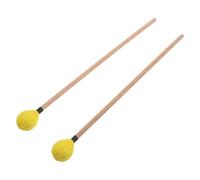 PRETYZOOM Maillets de Percussion pour Xylophone et Marimba, Paire de Baguettes en Bois D'érable, Enroulées de Fil Jaune, Ensemble Intermédiaire pour Instruments de Musique, pour Pratique