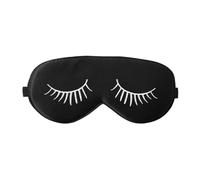 PRETYZOOM Masque de Sommeil Yeux Cache-œil en Soie Noir Sangle Élastique, Bloque la Lumière et Soulage le Gonflement des Yeux, pour Dormir