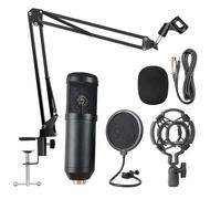 PRETYZOOM Microphone à Condensateur USB Noir pour Streaming et Enregistrement, Alliage D'aluminium, Performance Professionnelle, pour Studios et Podcast Couleur Aléatoire