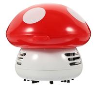 PRETYZOOM Mini Aspirateur De Bureau Forme De Champignon Rouge Portable sans Fil pour Nettoyage des Miettes Poussière Et Saletés sur Table Et Bureau