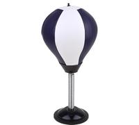 PRETYZOOM Mini Balle de Boxe à Ventouse Bleue et Blanche pour Bureau Balle de Boxe Verticale Anti-Stress Ressort Métallique Robuste Pompe à Air Incluse pour Maison et Bureau