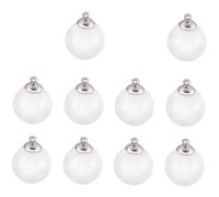 PRETYZOOM Mini Boules Transparentes 8 Mm à Suspendre 10 Pcs Pendentifs Argentés, Breloques DIY pour Loisirs Créatifs, Décoration Bijoux de Noël, Artisans et Créateurs, Fête de Noël,